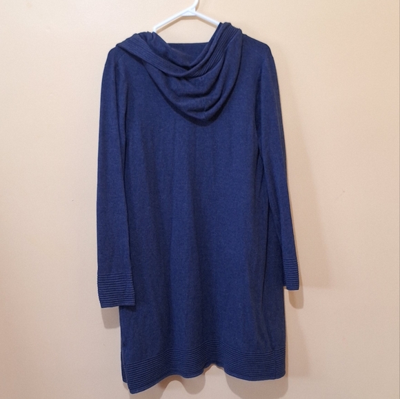 Vila Milano Hooded Open Nylon Wool Blend Cardigan - Picture 4 of 5